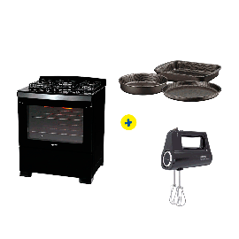 Combo Cocina Dako Diplomata 5 Hornallas + Moldes 3 Piezas + Batidora Manual