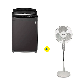 Combo Lavadora LG 17 Kg Dark Inox + Ventilador de pedestal Hometech