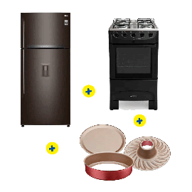 Combo Cocina HT 4h Fratello + Refrigerador LG 509 Lts Dark Inverter + Molde Tramontina