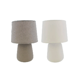 Lampara De Mesa - 25 Cm - Casa Bella – Gris / Blanco 