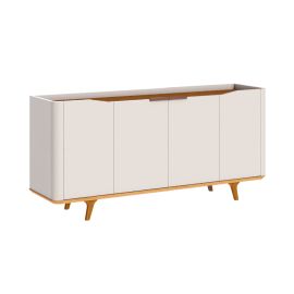 BUFETERA ARC COLOR BLANCO OPACO CON PATAS DE MADERA FREIJO 64175