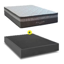 Combo colchón prime latex 2 plazas + Somier Gris 2 plazas