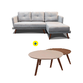 Sofá Triunfo Gris + Conjunto Mesa Classic