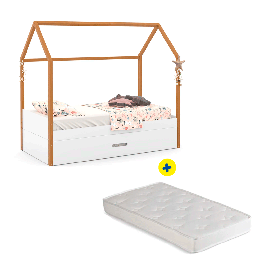 Cama Kids Live Laqueado blanco Soft / Freijo