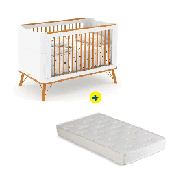Combo Cuna Albi + Colchón de cuna Sonolev Baby Malha Blanco