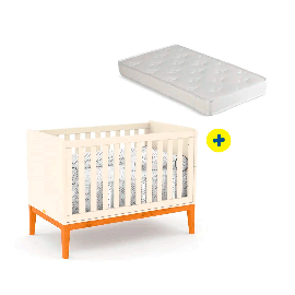 Cuna Nature Blanco + Colchón de cuna Sonolev Baby Malha Blanco