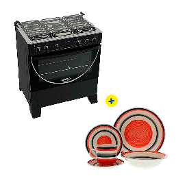 Combo Cocina Dako 5 hornilla Dakota con grill + Vajilla 30 piezas Royal Line