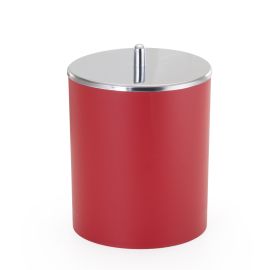 Basurero Rojo con Tapa Inoxidable 