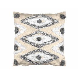 Almohadón - 45x45 cm - Crema/Gris - Toskana