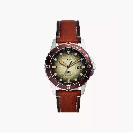 Reloj De Piel Ecológica - Marrón - Fecha Y Tres Manecillas - Fossil