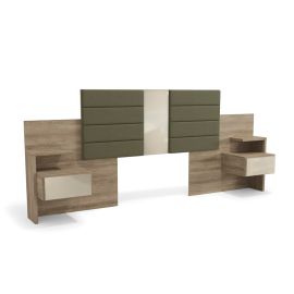 RESPALDAR DE MADERA CON VELADORES FREIJO