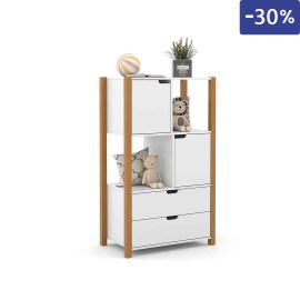 Armario organizador Kids Liv laqueado Blanco soft/freijo
