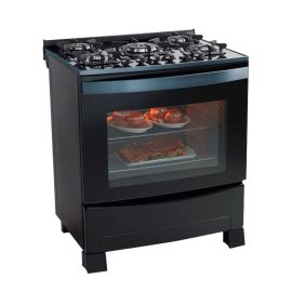Cocina HOMETECH 5 hornillas Vetro Negra con grill eléctrico + Instalación