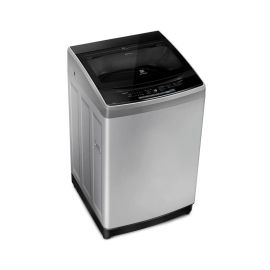 Lavadora Electrolux gris, carga superior de 12kg.