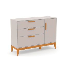 CÓMODA NATURE CON PUERTA LAQUEADO CINZA ECO WOOD