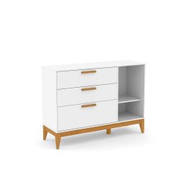 CÓMODA NATURE CON PUERTA LAQUEADA BLANCO OPACO/ECO 