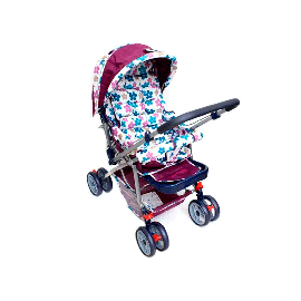 Coche para bebé - 66x50x97 cm - morado/ blanco - Cutie baby
