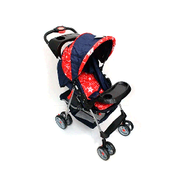 Coche para bebé - 67x46x102 Cm - Rojo/ Azul Marino - Cutie Baby