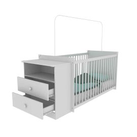 Cuna/comoda con 2 cajones color blanco 2870.0001