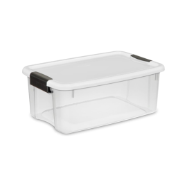 Caja organizadora 18Q Transp Blanco/negro sterilite 