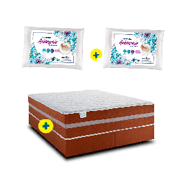 Combo Colchón Ametista 2 plazas + Somier Ametista 2 plazas + 2 Almohadas