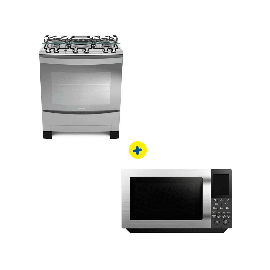 Combo cocina 5h decorato maxxi Hometech + microondas 25 ltrs negro inverter Hometech