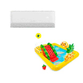 Combo Aire Acondicionado Hometech Smart Inverter 12k Btu  + Intex Centro De Juego Inflable 8 x 6.3x3"