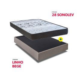 Combo 2 Plazas Colchón Sonolev + Somier Linho Beige