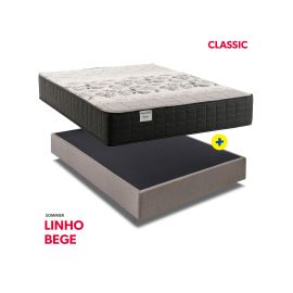 Combo 2 Plazas Colchón Classic + Somier  Linho beige