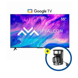 Combo Televisor 55 Pulgadas IFFALCON Smart 4K FHD + Cafetera de goteo WH 1.25 L Inox WKCM621