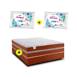Combo Colchón Ametista 2,5 plazas + Somier Ametista 2,5 plazas + 2 almohadas