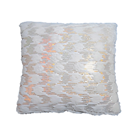 Cojín Cuadrado - 400 G - 45x2x45 Cm - Blanco/Dorado - Casa Bella