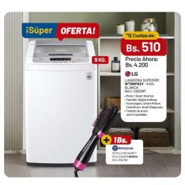 Combo Lavadora LG Inverter 9Kg + Cepillo secador y estilizador WH1149