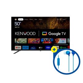 Combo TV Kenwood 50 4K + Audífono azul Sony