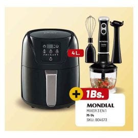 Combo Freidora de aire digital Oster 4L + Mixer 350 W Mondial 3 en 1 negro M-14