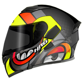 Casco HRO 3400/HYBRID/negro mate-amarillo/L