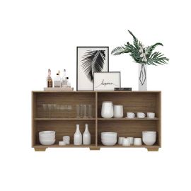 Bufetera 4 puertas con 2 espejos color rustic/pies retro natural MP3563.0009