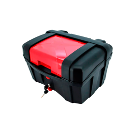 Maleta para moto Tom Cat 30L negro mate/rojo