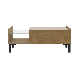 Mesa De Centro Louro De 1 Gaveta Color Freijo