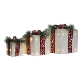 SET DE 3 CAJAS P/ REGALOS 15/20/25CM C/ BLANCO