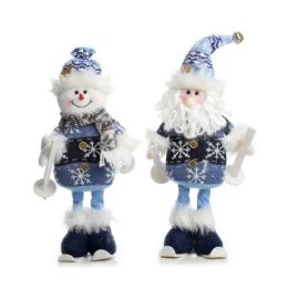 FIGURA DECORATIVA 38 CM SANTA/HOMBRE DE NIEVE 