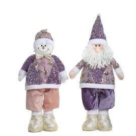 FIGURA SANTA-HOMBRE DE NIEVE 11X62X21CM MORADO