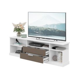Rack para TV de 70 pulgadas Smoke lacca color blanco 