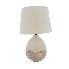 Lámpara de mesa 41 Cm - Blanco/Gris - Decore