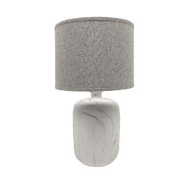 Lámpara de mesa - 39 cm - Gris/ Blanco - Decore