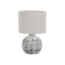 Lampara de mesa - cerámica/tela - 30 cm - Negro/Blanco - Decore