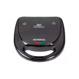 Sandwichera Mondial para 2 panes 750 W negro S-12