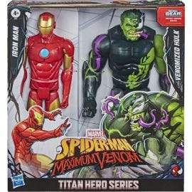 SPIDERMAN FIG 12' MAX VENOM 2 PAQ HULK IRON MAN Y HULK