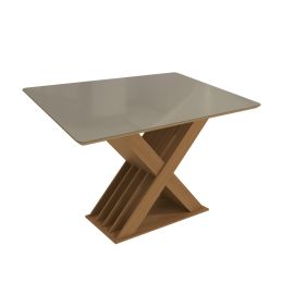 Mesa de comedor Graviola para 8 sillas color freijo/bronce