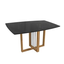 Mesa de comedor Antonela para 6 sillas c/vidrio negro